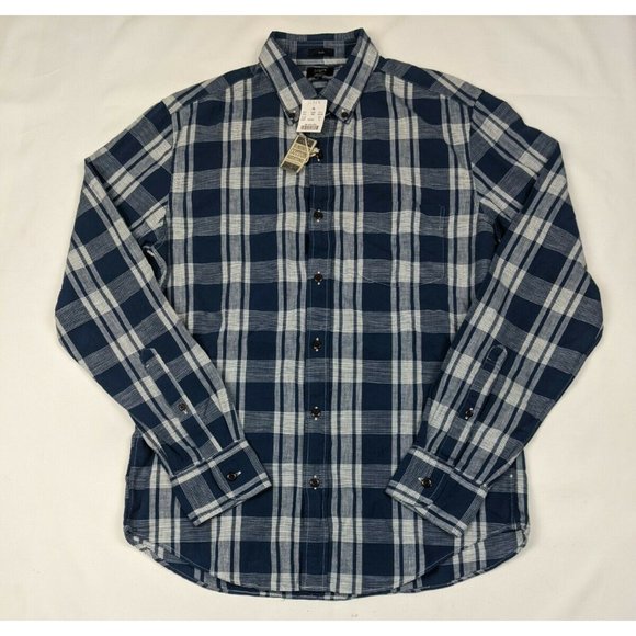 J Crew Slim Homespun Plaid Button Down Shirt Mens
